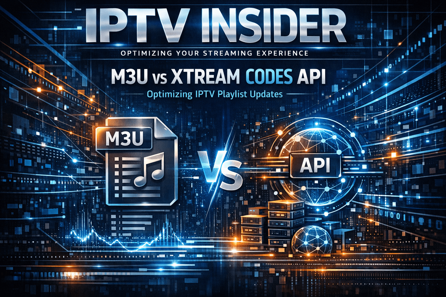 Comparison of M3U Plus and Xtream Codes API for IPTV playlist updates on digital devices