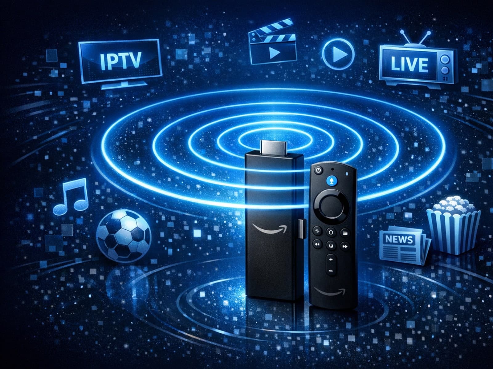Fire TV Stick connected to WiFi router for smooth IPTV streaming