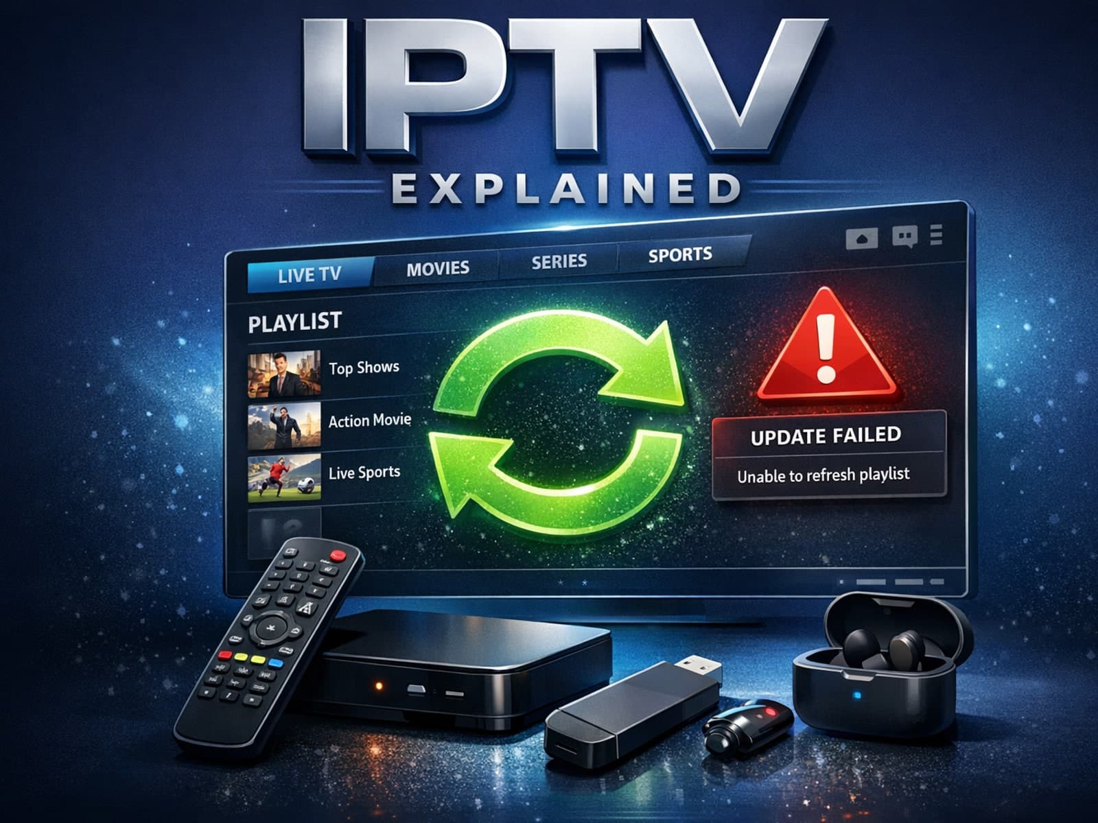 TiviMate app showing playlist refresh issue on streaming device